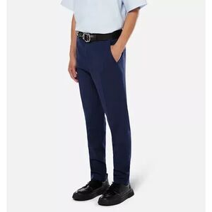 AMI PARIS Mens Pants Size 40 Blue Tapered Carott Fit 100% Wool Trouser $415